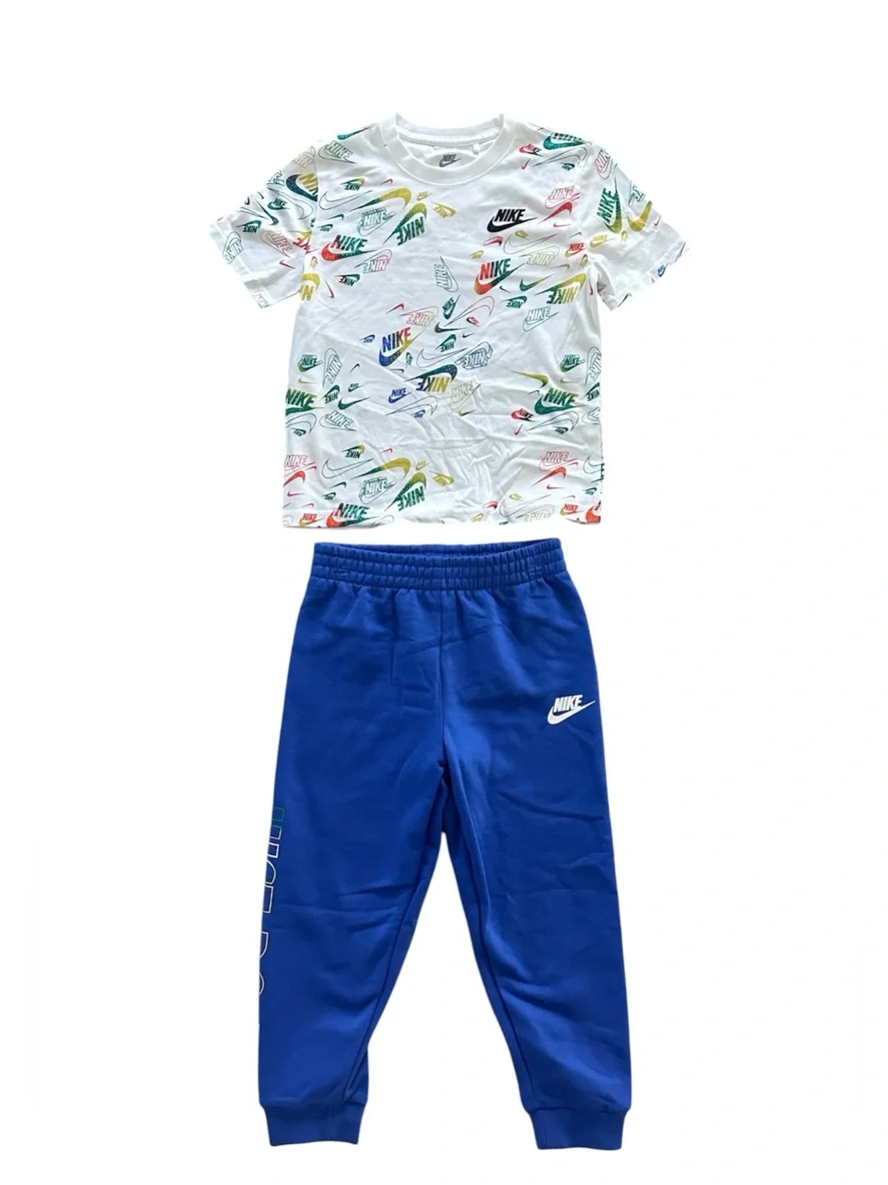 Nike Boys Size 6 T-Shirt & Blue Jogger Pants 2 Piece Set Just Do It NWT